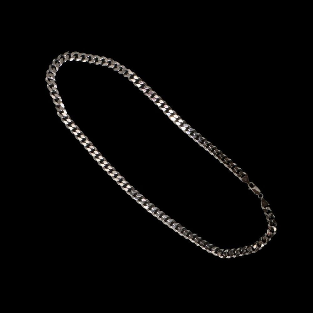 925 7MM Italian Sterling Silver Plain Jane Miami Cuban